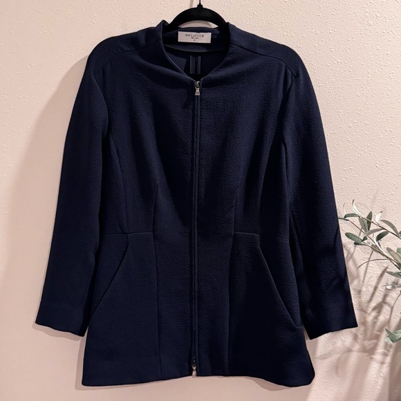 MM Lafleur Medium Galaxy Blue The Higgins Jacket Staccato Zip Front Pockets - Picture 1 of 7
